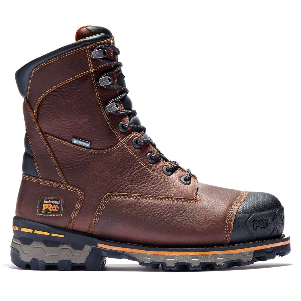 Timberland Mens Work Boots PRO® Boondock 8" Soft Toe - Brown/Black - India VD5024618